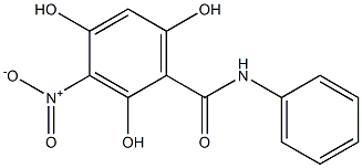 2,4,6-Trihydroxy-3-nitro-N-phenylbenzamide Struktur