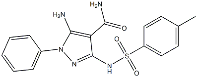 5-Amino-3-(4-methylphenylsulfonylamino)-1-phenyl-1H-pyrazole-4-carboxamide Struktur