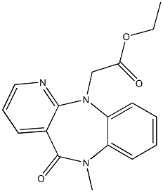 5,6-Dihydro-6-methyl-5-oxo-11H-pyrido[2,3-b][1,5]benzodiazepine-11-acetic acid ethyl ester Struktur