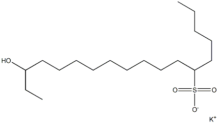 16-Hydroxyoctadecane-6-sulfonic acid potassium salt Struktur