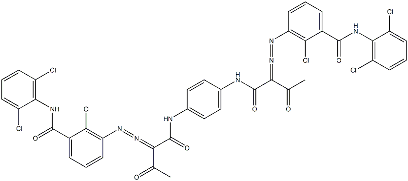 3,3'-[1,4-Phenylenebis[iminocarbonyl(acetylmethylene)azo]]bis[N-(2,6-dichlorophenyl)-2-chlorobenzamide] Struktur