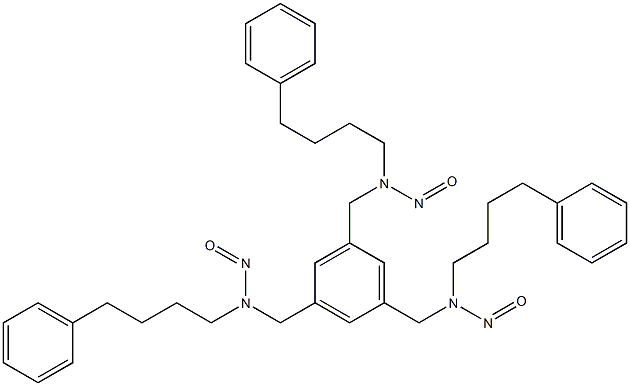 1,3,5-Tris[[N-nitroso-N-(4-phenylbutyl)amino]methyl]benzene Struktur