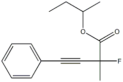 2-Fluoro-2-methyl-4-phenyl-3-butynoic acid sec-butyl ester Struktur