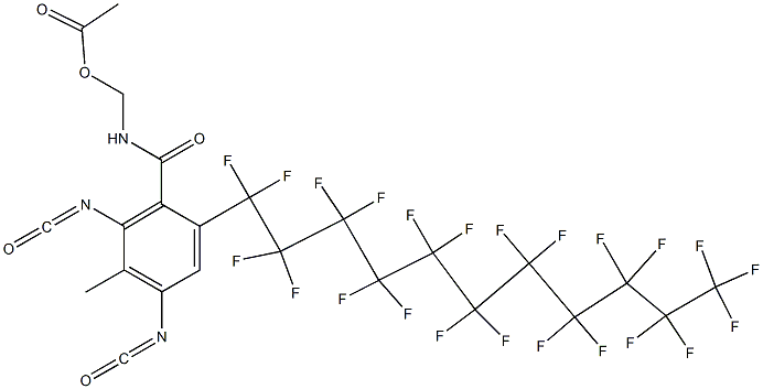 N-(Acetyloxymethyl)-2-(tricosafluoroundecyl)-4,6-diisocyanato-5-methylbenzamide Struktur