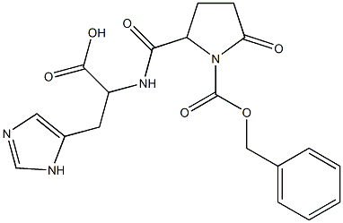 2-(1-Benzyloxycarbonyl-5-oxo-2-pyrrolidinylcarbonylamino)-3-(1H-imidazol-5-yl)propionic acid Struktur