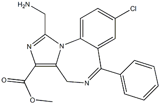 1-(Aminomethyl)-8-chloro-6-phenyl-4H-imidazo[1,5-a][1,4]benzodiazepine-3-carboxylic acid methyl ester Struktur