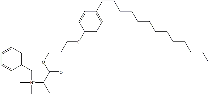 N,N-Dimethyl-N-benzyl-N-[1-[[3-(4-tetradecylphenyloxy)propyl]oxycarbonyl]ethyl]aminium Struktur