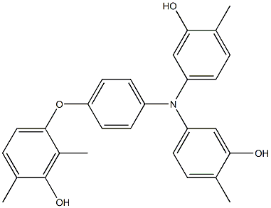 N,N-Bis(3-hydroxy-4-methylphenyl)-4-(3-hydroxy-2,4-dimethylphenoxy)benzenamine Struktur