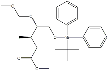 (3R,4S)-5-[(tert-Butyldiphenylsilyl)oxy]-4-(methoxymethoxy)-3-methylpentanoic acid methyl ester Struktur