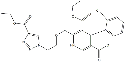 4-(2-Chlorophenyl)-1,4-dihydro-2-[2-(4-ethoxycarbonyl-1H-1,2,3-triazol-1-yl)ethoxymethyl]-6-methylpyridine-3,5-dicarboxylic acid 3-ethyl 5-methyl ester Struktur