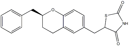 5-[[(S)-2-Benzyl-3,4-dihydro-2H-1-benzopyran]-6-ylmethyl]thiazolidine-2,4-dione Struktur