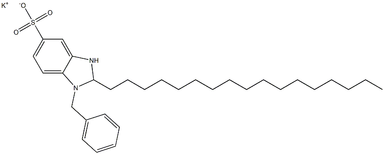 1-Benzyl-2,3-dihydro-2-heptadecyl-1H-benzimidazole-5-sulfonic acid potassium salt Struktur