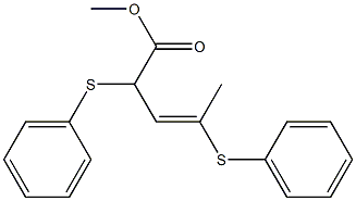 (E)-2,4-Bis(phenylthio)-3-pentenoic acid methyl ester Struktur