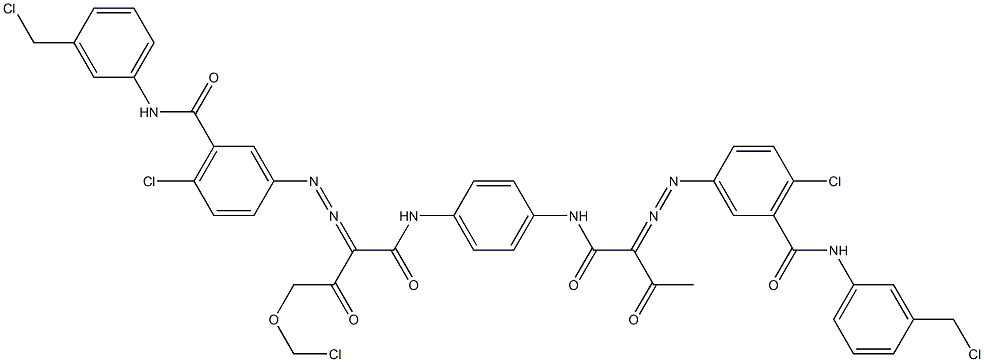 3,3'-[2-(Chloromethoxy)-1,4-phenylenebis[iminocarbonyl(acetylmethylene)azo]]bis[N-[3-(chloromethyl)phenyl]-6-chlorobenzamide] Struktur