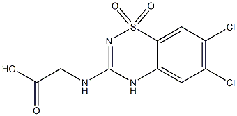 3-[(Carboxymethyl)amino]-6,7-dichloro-4H-1,2,4-benzothiadiazine 1,1-dioxide Struktur