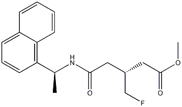 (3R)-4-[[(S)-1-(1-Naphtyl)ethyl]aminocarbonyl]-3-(fluoromethyl)butyric acid methyl ester Struktur