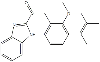 1,2-Dihydro-1,3,4-trimethyl-8-[(1H-benzimidazol-2-yl)sulfinylmethyl]quinoline Struktur