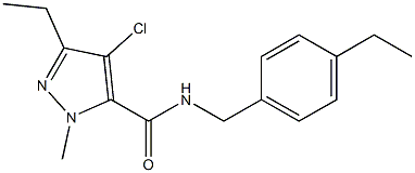 N-(4-Ethylbenzyl)-1-methyl-3-ethyl-4-chloro-1H-pyrazole-5-carboxamide Struktur