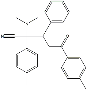 2,5-Bis(4-methylphenyl)-3-phenyl-2-dimethylamino-5-oxovaleronitrile Struktur