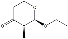 (2R,3R)-2-Ethoxy-3-methyl-2,3,5,6-tetrahydro-4H-pyran-4-one Struktur