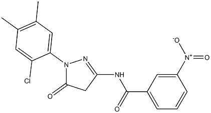 1-(2-Chloro-4,5-dimethylphenyl)-3-(3-nitrobenzoylamino)-5(4H)-pyrazolone Struktur