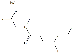 N-(4-Fluoroheptanoyl)-N-methylglycine sodium salt Struktur