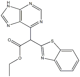 2-(Benzothiazol-2-yl)-2-(9H-purin-6-yl)acetic acid ethyl ester Struktur