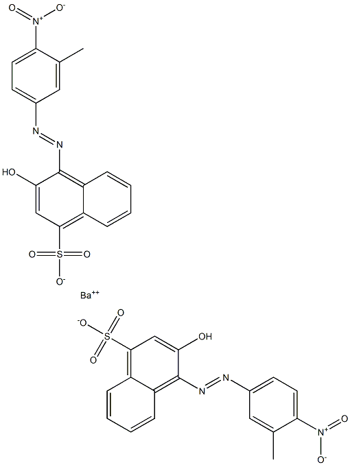 Bis[1-[(3-methyl-4-nitrophenyl)azo]-2-hydroxy-4-naphthalenesulfonic acid]barium salt Struktur