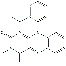 3-Methyl-10-[2-ethylphenyl]pyrimido[4,5-b]quinoxaline-2,4(3H,10H)-dione Struktur