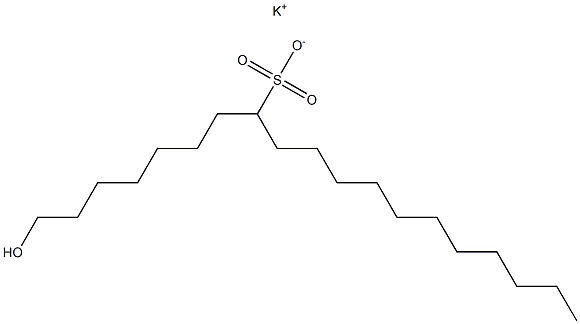 1-Hydroxynonadecane-8-sulfonic acid potassium salt Struktur