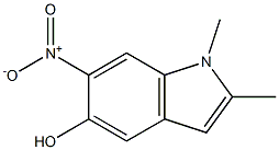 5-Hydroxy-1,2-dimethyl-6-nitro-1H-indole Struktur