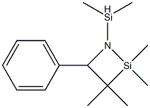 1-Dimethylsilyl-2,2,3,3-tetramethyl-4-phenyl-1-aza-2-silacyclobutane Struktur