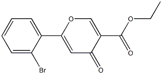 6-(2-Bromophenyl)-4-oxo-4H-pyran-3-carboxylic acid ethyl ester Struktur