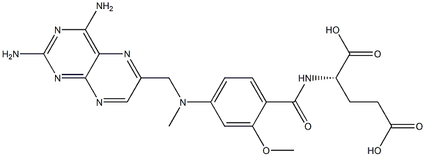 N-[4-[[(2,4-Diaminopteridin-6-yl)methyl]methylamino]-2-methoxybenzoyl]-L-glutamic acid Struktur