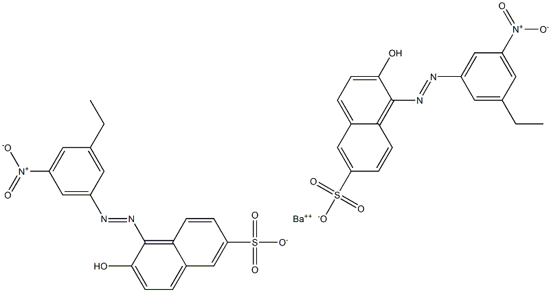 Bis[1-[(3-ethyl-5-nitrophenyl)azo]-2-hydroxy-6-naphthalenesulfonic acid]barium salt Struktur