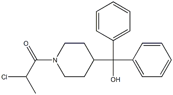 2-Chloro-1-[4-(diphenylhydroxymethyl)piperidino]-1-propanone Struktur