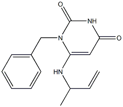 6-[(1-Methyl-2-propenyl)amino]-1-benzylpyrimidine-2,4(1H,3H)-dione Struktur