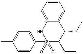 (3S,4S)-2-(4-Methylphenyl)-3,4-diethyl-3,4-dihydro-2H-2,1-benzothiazine 2,2-dioxide Struktur