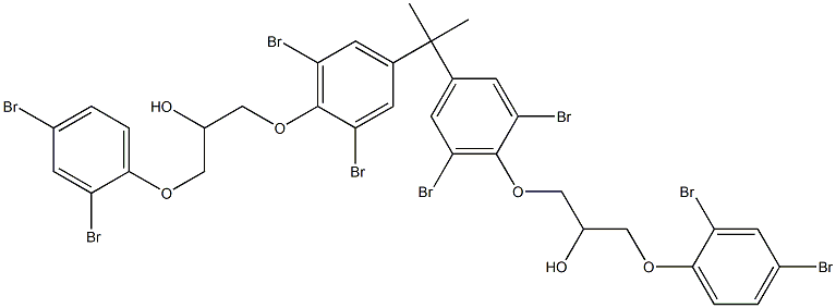 2,2-Bis[3,5-dibromo-4-[2-hydroxy-3-(2,4-dibromophenoxy)propyloxy]phenyl]propane Struktur