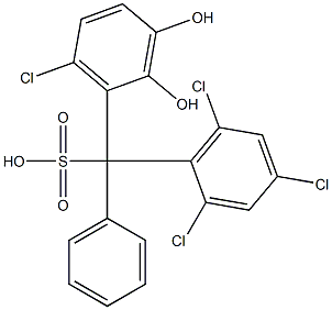 (6-Chloro-2,3-dihydroxyphenyl)(2,4,6-trichlorophenyl)phenylmethanesulfonic acid Struktur