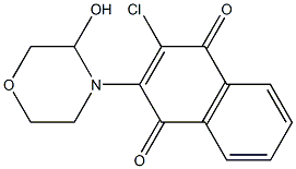 2-(3-Hydroxymorpholin-4-yl)-3-chloro-1,4-naphthoquinone Struktur