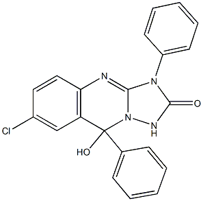 7-Chloro-3,9-dihydro-9-hydroxy-3,9-diphenyl[1,2,4]triazolo[5,1-b]quinazolin-2(1H)-one Struktur