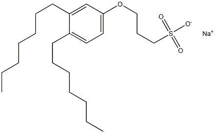 3-(3,4-Diheptylphenoxy)propane-1-sulfonic acid sodium salt Struktur