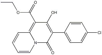 3-(4-Chlorophenyl)-2-hydroxy-4-oxo-4H-quinolizine-1-carboxylic acid ethyl ester Struktur