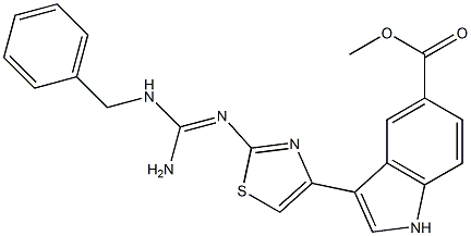 3-[2-[[Amino(benzylamino)methylene]amino]-4-thiazolyl]-1H-indole-5-carboxylic acid methyl ester Struktur