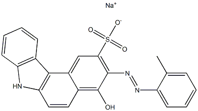 4-Hydroxy-3-[(2-methylphenyl)azo]-7H-benzo[c]carbazole-2-sulfonic acid sodium salt Struktur