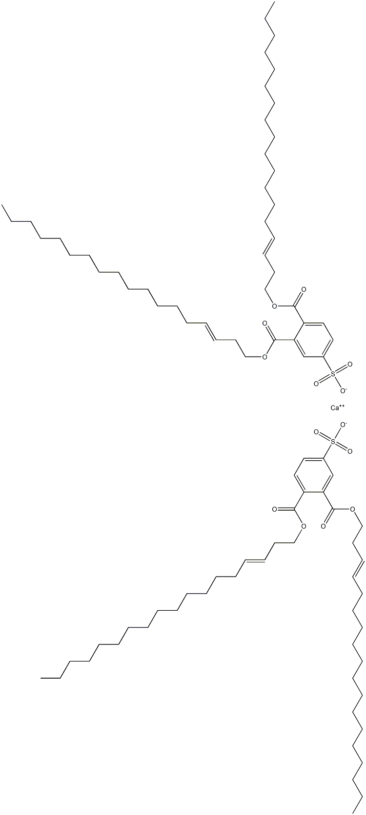 Bis[3,4-di(3-octadecenyloxycarbonyl)benzenesulfonic acid]calcium salt Struktur