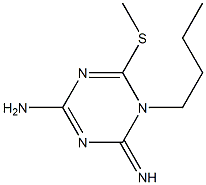 1-Butyl-2-imino-4-amino-6-(methylthio)-1,2-dihydro-1,3,5-triazine Struktur