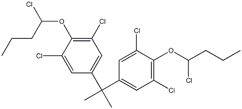 2,2-Bis[3,5-dichloro-4-(1-chlorobutoxy)phenyl]propane Struktur