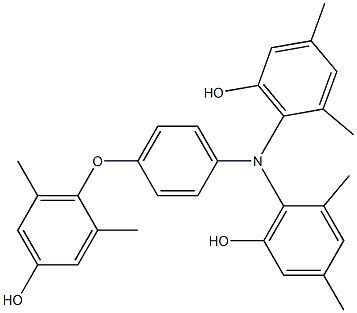 N,N-Bis(6-hydroxy-2,4-dimethylphenyl)-4-(4-hydroxy-2,6-dimethylphenoxy)benzenamine Struktur